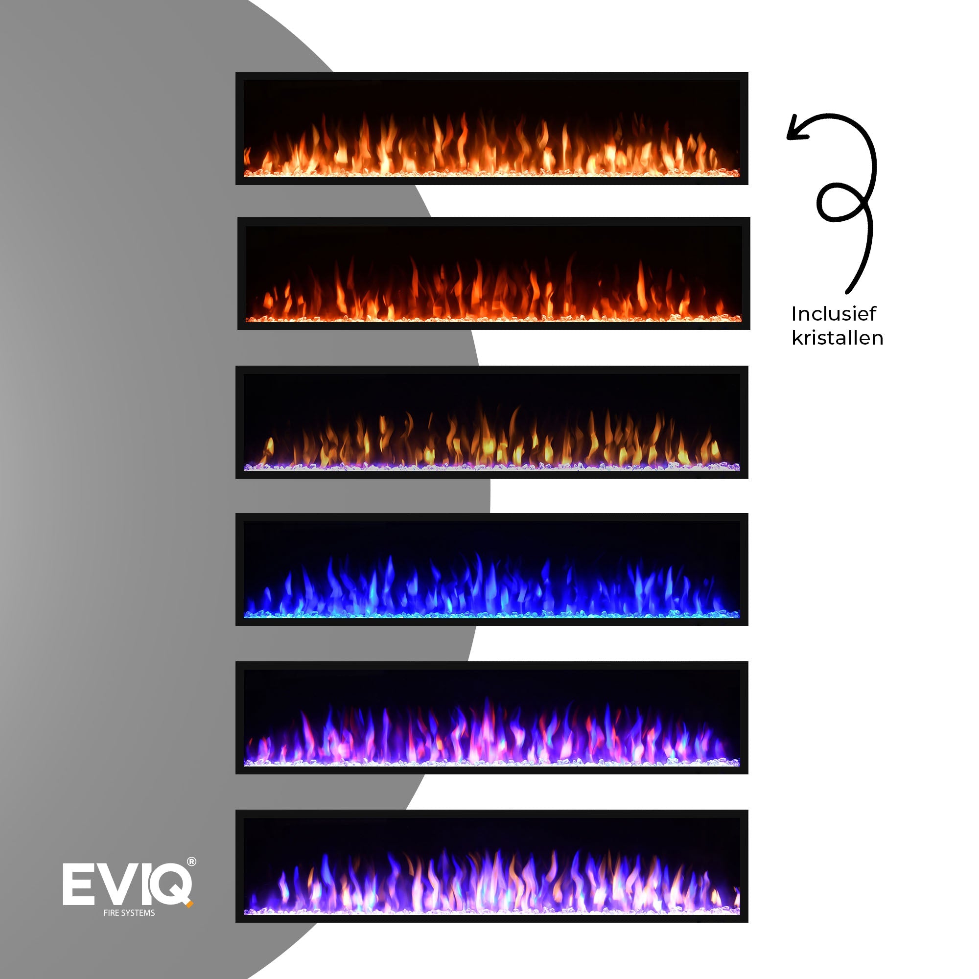Cheminée électrique EVIQ Deluxe 60″ pouces – 152 cm