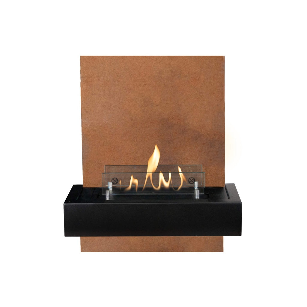 Cheminée murale bioéthanol Xaralyn Quero en acier Corten
