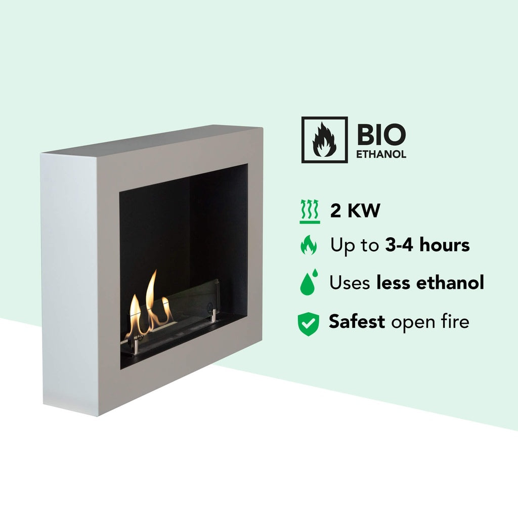 Xaralyn Serra bio-ethanol wandhaard Grijs RAL9006