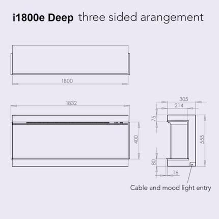 Charlton & Jenrick i-1800e Deep 4D Ecoflame Smart App Front Inbouwhaard