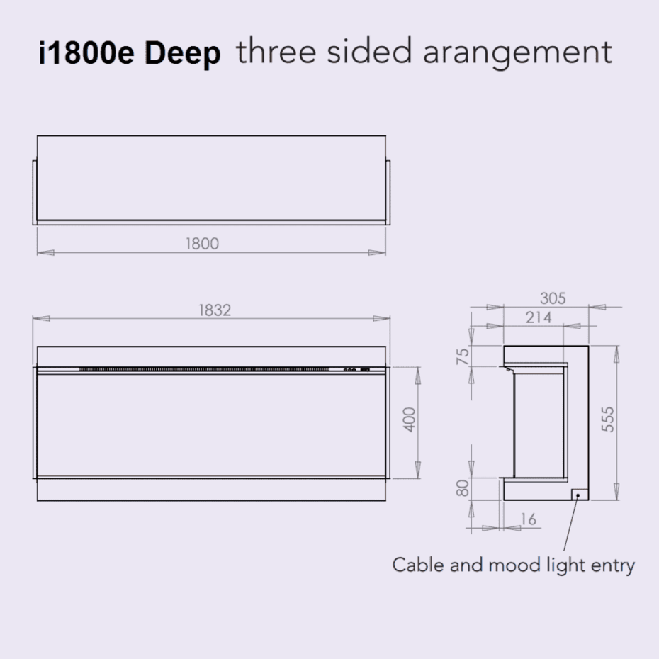 Charlton & Jenrick i-1800e Deep 4D Ecoflame Smart App Front Inbouwhaard