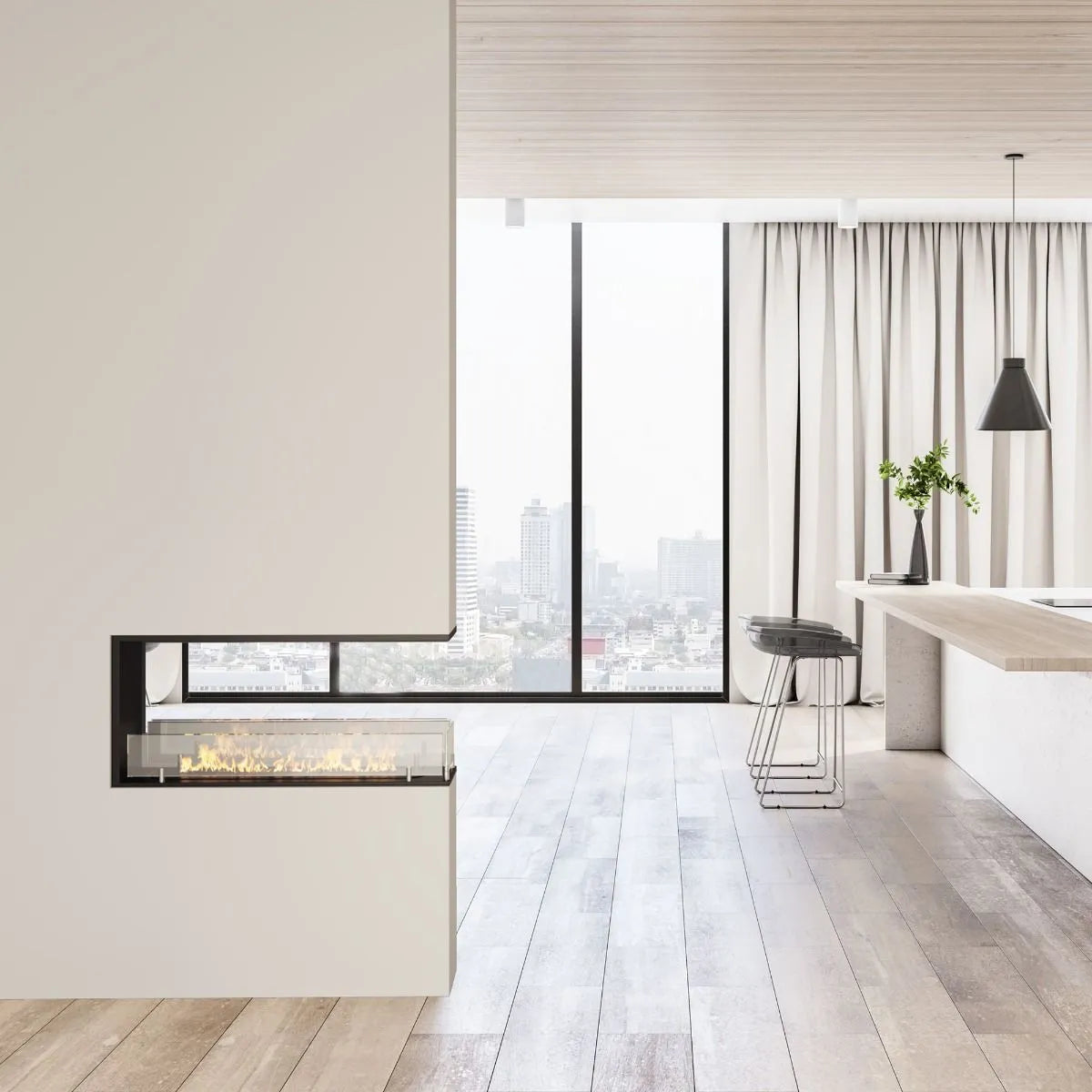 Le Feu Fires Bio ethanol haard - Clever - 3 Zijdige Room Divider 80 cm