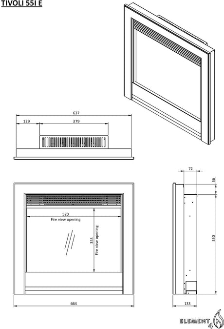 Element4 Elektrische haard Tivoli 55 E