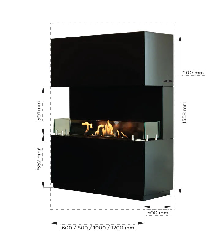 Le Feu Fires Bio ethanol haard - Clever - Firebox 120 cm