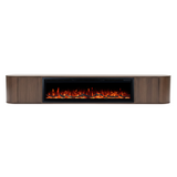 Nova haardmeubel curved zwevend walnut 272 cm