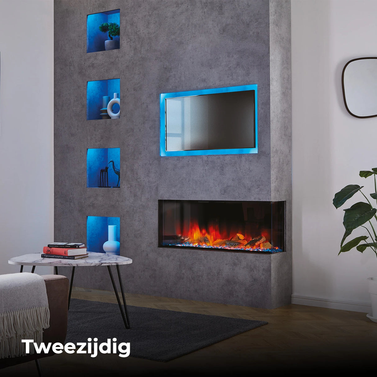 Charlton &amp; Jenrick Polaris 1000 Cheminée électrique 3 faces